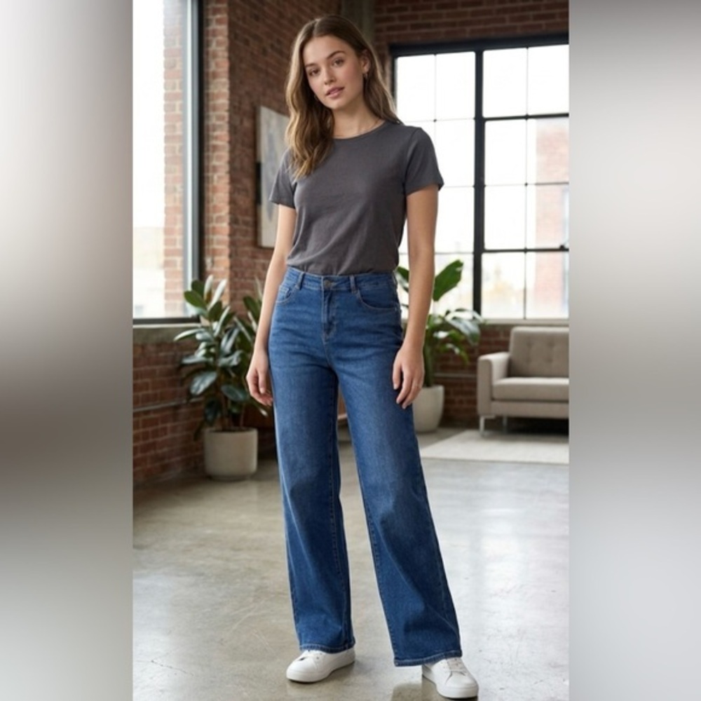 Buffalo David Bitton Women's High Rise Wide Leg Jeans NWT